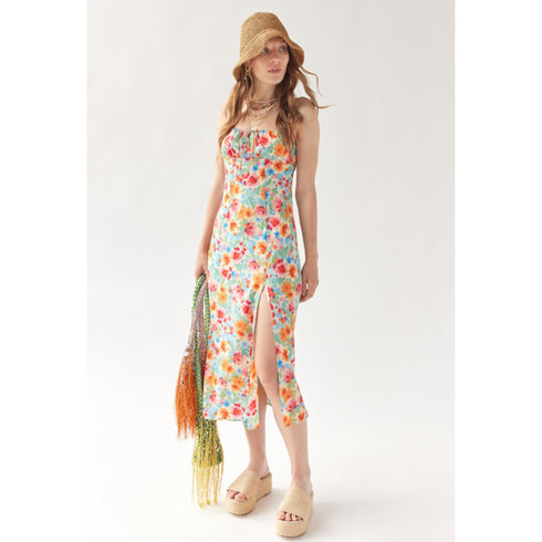 Kiss The Sky Side-Slit Maxi Dress BL Motif | Medium