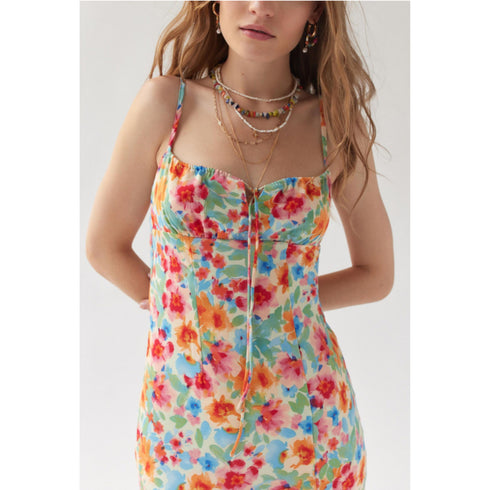 Kiss The Sky Side-Slit Maxi Dress BL Motif | Medium