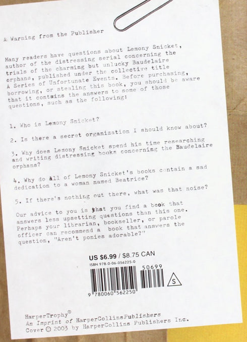 Lemony Snicket: The Unauthorized Autobiography (A Series of Unfortunate Events), Paperback - MGworld