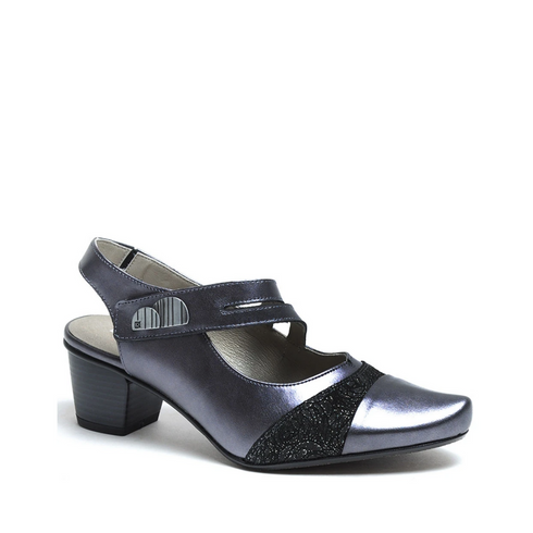 Dorking Women's Triana Black Heel Leather/Suede Combo