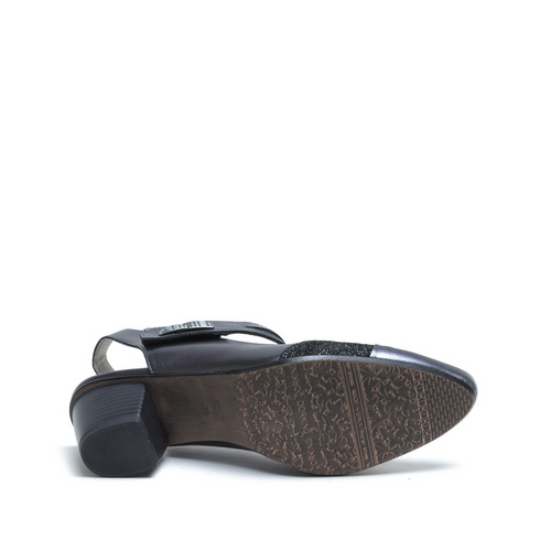 Dorking Women's Triana Black Heel Leather/Suede Combo