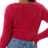 Garage Fuzzy Front-Tie Cardigan Crop Top on Sale, Red