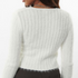 Garage Fuzzy Front-Tie Cardigan Crop Top on Sale, White