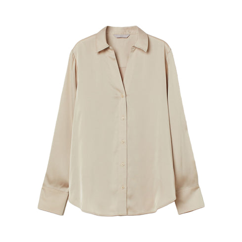 H&M Ladies V-neck Beige Blouse | S