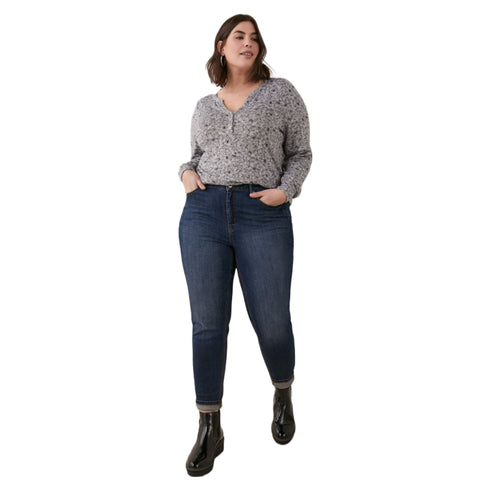 Penningtons Responsible, Printed Long-Sleeve Henley Top