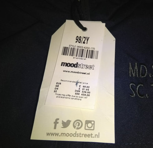 Moodstreet Raincoat Windbreaker Waterproof Hoodie, 98cm/2Y Tag