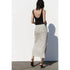 Zara Women's Animal Print Midi Skirt, Black and White