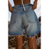 Zara Loose Fit Denim TRF Bermuda Shorts, Blue