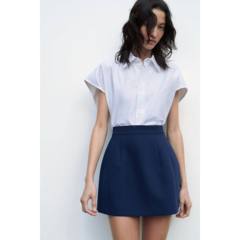 Zara Women's Navy Blue Mini Skirt