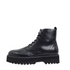 ASOS DESIGN Lace Up Boot in Black Faux Leather with Raised Chunky Sole | 7 US