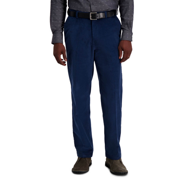 Haggar - Pantalón de pana elástico para hombre, ajuste clásico