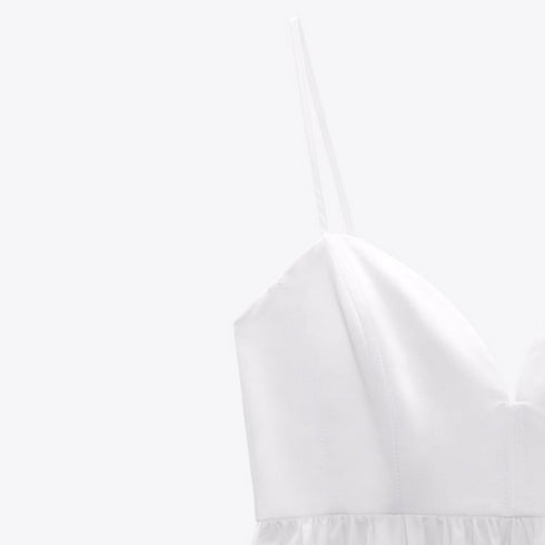 Zara Voluminous Midi Dress, White