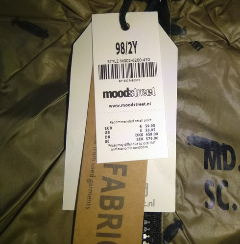 Moodstreet Raincoat Windbreaker Waterproof Hoodie, 98cm/2Y Tag, Green